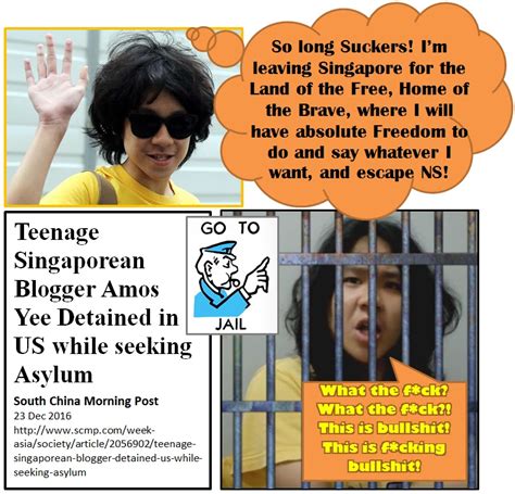 Yee was found guilty in may 2015 for making offensive or wounding remarks against christianity and another for circulating obscene imagery. Dun Talk Cock Lah!: Amos Yee goes to 'Jail' again....