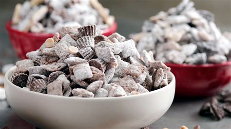 · place chocolate chips, peanut butter, and butter into a large microwave safe bowl or . Puppy Chow Recipe Chex : Puppy Chow Chex Muddy Buddies ...