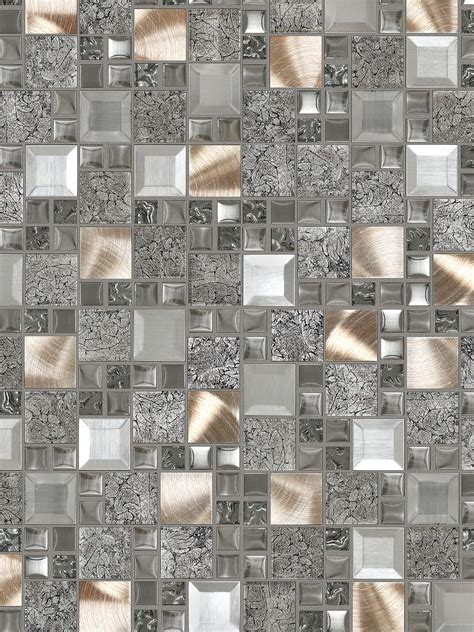 Nothing packs more style per square inch than mosaic tile for kitchen backsplash tile ideas. Glass Metal Gray Copper Mosaic Backsplash Tile ...