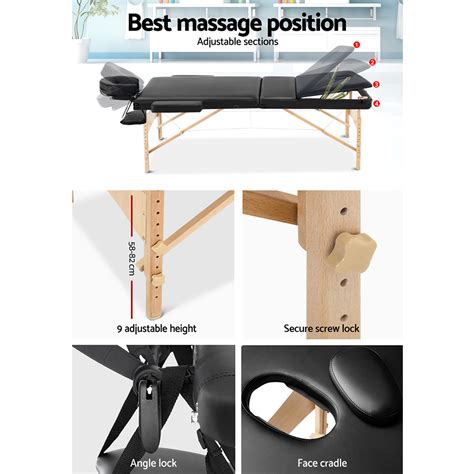 Choose from an exciting variety of high quality and innovative bodychoice portable massage tables.whether you are just starting out and need a basic massage table or you are a professional ready to take your practice to the next level, we have a portable massage table to fit your needs. Livemor 3 Fold Portable Wood Massage Table - Black