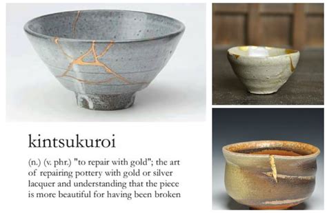 Get all the pieces of the bowl in front of you. This is so cool. "To repair with gold" - the piece is more ...