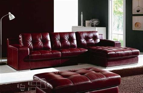 Alternatively, a tan leather sofa is a stylish and attractive combination with warm. Maroon Leather Sectional Sofa D0808 | Leather sofa living ...