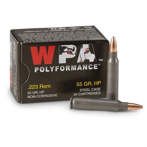 I took some to the range today to try in my hb ar15a2. Wolf, WPA Polyformance, .223 Remington, HP, 55 Grain, 500 Rounds - 224495, .223 Remington Ammo ...