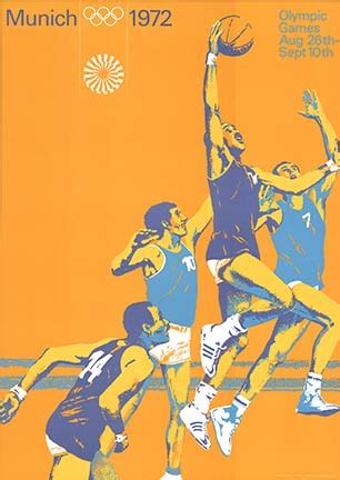 The smaller size facilitates better ball handling to suit the faster pace of the game. Munich Olympics 1972 - Basketball | Max Muhlberger | The ...