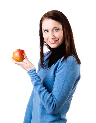 Dreamstime is the world`s largest stock photography community. Woman With Apple Stock Photo - Download Image Now - iStock