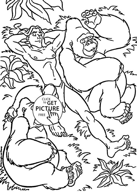 Males in particular can develop incredible and colossal physical strength. Tarzan and the gorilla sleep coloring pages for kids ...