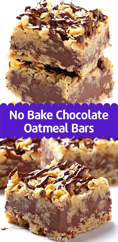 These easy no bake oatmeal bars take only a few minutes and there is very little cooking involved. Easy No Bake Chocolate Oatmeal Bars Recipe | No bake ...