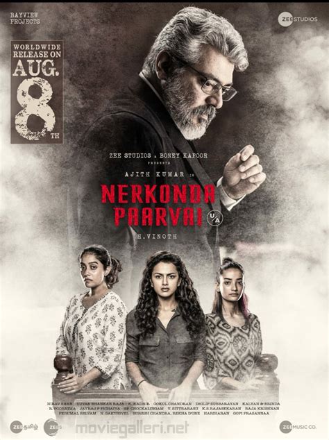Pitted against some powerful foes and the evils patriarchy, he must fight the legal battle of his life to save this innocent women. NerKonda Paarvai Movie Censored U/A Certificate Posters ...