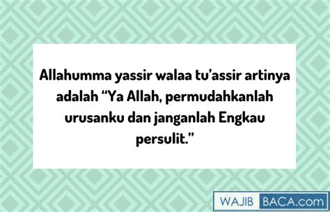 Terbang seiring ke pohon ara ya allah permudahkanlah jangan majlis bermula tirai dibuka, ucapan sejahtera. Allahumma yassir wala tu'assir - Arti dan Makna nya yang ...