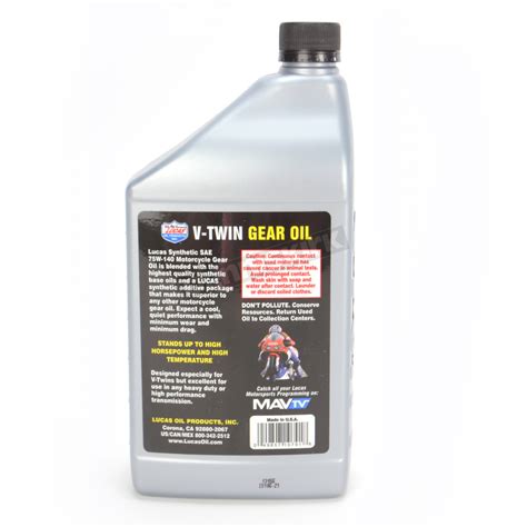 Free delivery and returns on ebay plus items for plus members. Lucas Oil V-Twin Synthetic Gear Oil SAE75W-140 - 10791 ...