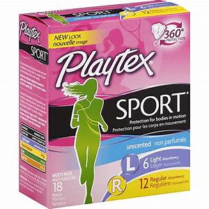 Playtex Sport Multi Pack Light Regular Unscented Plastic Tampons 18