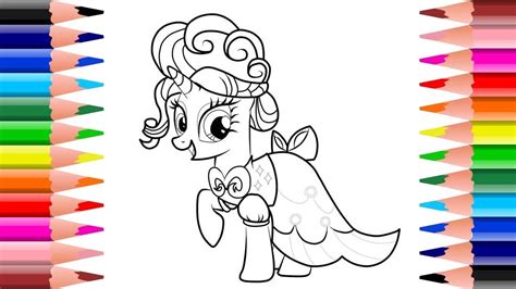 Nightmare moon, my little pony. ระบายสีม้าโพนี่ แรริตี้ ชุดสวย | Coloring page my little ...