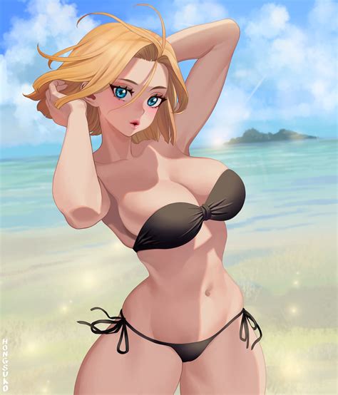 Последние твиты от rule34 (@rule34porn). Rule 34 - android 18 beach big breasts bikini blonde hair ...