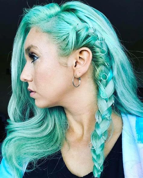 Think of the color wheel! Mermaid hair, teal hair, mint green hair, hair color ...