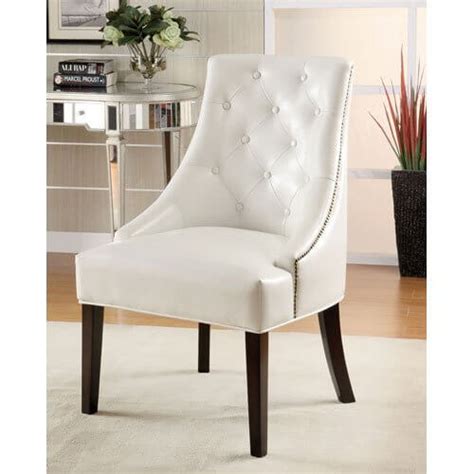 Homeezzeeiffel dining chair wooden legs faux leather padded office home seat uk. 37 White Modern Accent Chairs for the Living Room