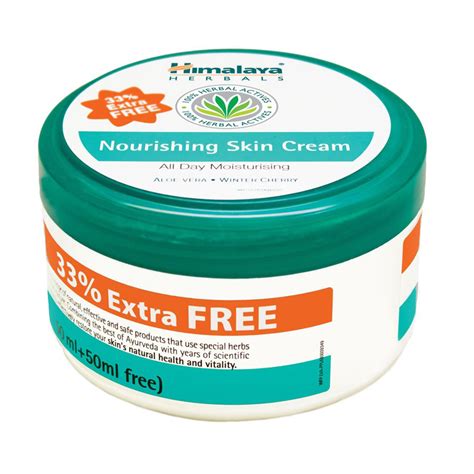 The cream is blended with the extracts of aloe vera, winter cherry, indian kino tree and indian pennywort, which protect your skin from pollution and dry. Himalaya - Nourishing skin cream hidratanta 150 ml +33% ...