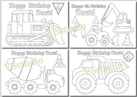 Color in this picture of a tracked loader and others with our library of online coloring pages. Construction Birthday Party Truck Party coloring pages PDF ...