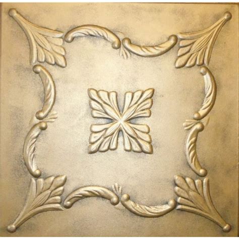 Ceiling tiles, glue up, diy, decorative, styrofoam, yalta 20 x 20 r8w white. R38 STYROFOAM CEILING TILE 20X20 - ANTIQUE GOLD ...