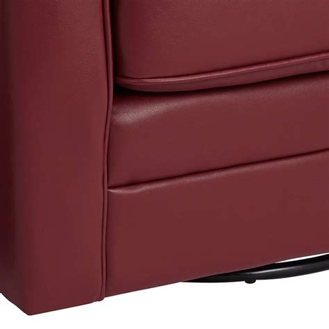 Constructed in bonded leather with a curved backrest, this comfortable club chair is great for small spaces and functions as a great place to take a nap or the modern style of this chair will go in any living room or family room. Keller Scarlet Red Bonded Leather Swivel Club Chair - # ...