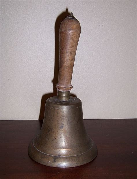 Fantastic Old Brass School Bell from johnsantiques on Ruby Lane