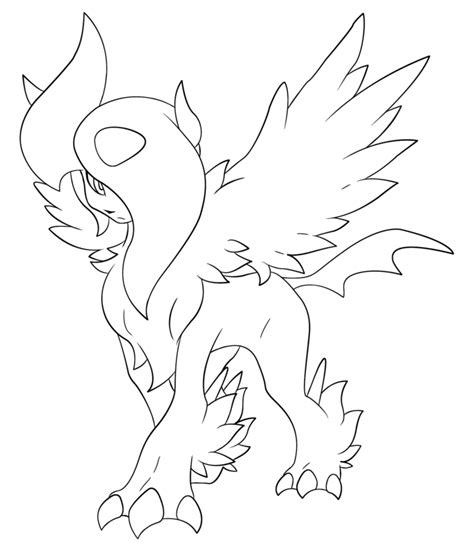 Pokemon coloring pages absol download or print the image below. Coloriage Méga-Absol Pokemon à imprimer