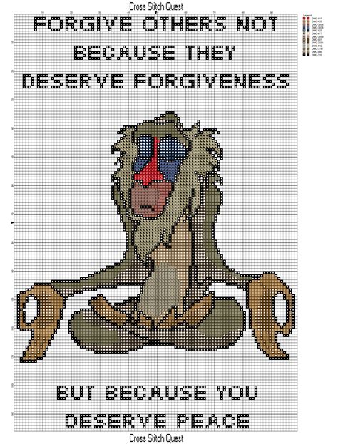 A counted cross stitch design by greg k. The Lion King Cross Stitch Pattern Rafiki's Words of ...