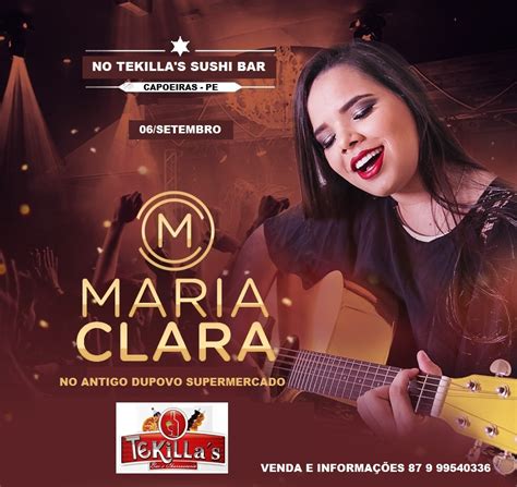 E para começar os trabalhos, vamos receber uma das maiores revelações da música do final de 2018 e uma das maiores apostas para 2019 que é a cantora sertaneja maria clara atração confirmada da. Blog Capoeiras: Cantora Maria Clara no Tekilla's, em ...