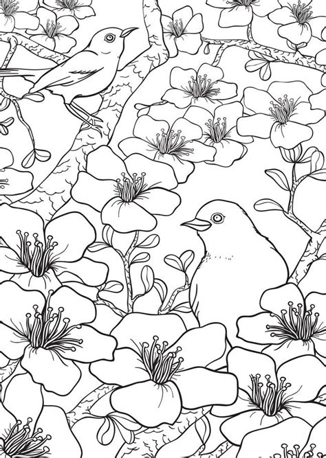 Search through 623,989 free printable colorings at getcolorings. Freebie: Spring Birds and Flowers Coloring Page | Flower coloring pages, Coloring pages ...