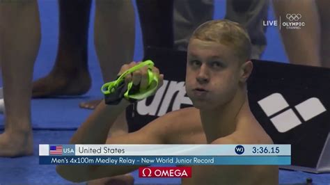 Backstroke (this can only be the first stroke, due to the necessity of starting this leg in the pool rather than by diving in); 2017 Junior Worlds Men's 4x100m Medley Relay Final - YouTube