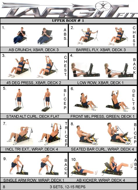 3 circuits of 10 exercises15 seconds rest between each exercise2 minutes rest between each circuitrepeat 3 days/week. Images For > Spartacus Workout Routine Printable | Upper ...