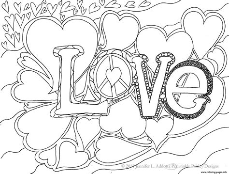Father's day coloring page, with beautiful patterns. Love Word Coloring Pages Printable