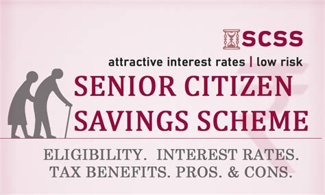 Senior citizen investment schemes for high returns and low risk on their investment. Senior Citizen Savings Scheme (SCSS) - a better option ...