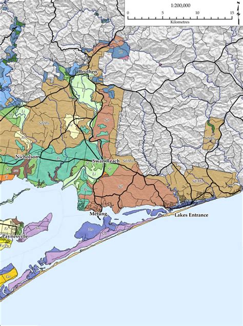 Map_of_gippsland_lakes_discovery_trail_stevage.png ‎(403 × 534 pixels, file size: Soil - landform map units of the Bruthen Lakes Entrance ...