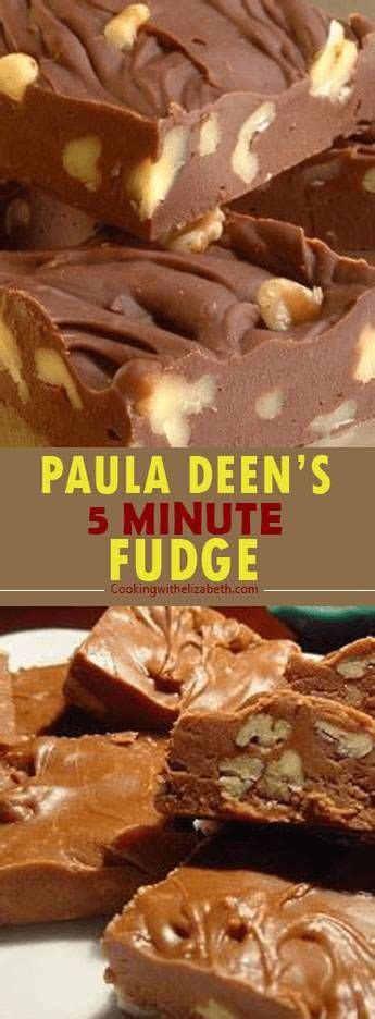 33 · 15 minutes · make and share this paula deen's 5 minute fudge recipe from food.com. PAULA DEEN'S 5 MINUTE FUDGE - Cooking with ELIZABETH ...