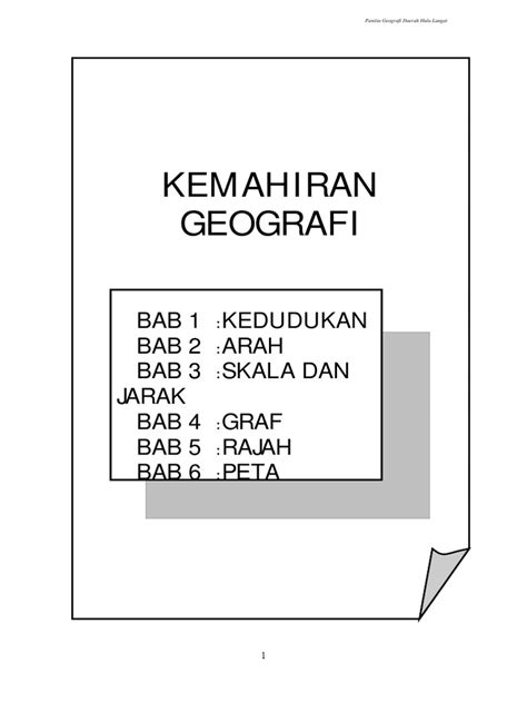 Saya nak semua bab geografi tingkatan 1. Kemahiran Geografi Tingkatan 2 (Bab 1 - Bab 6)