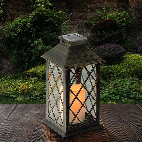 Retro garden solar metal flame lantern hanging lamp lighting outdoor for pathway. Solar Lanterns You Can Depend on Once the Sun Sets