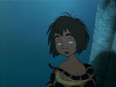 Original hand painted production animation cels of mowgli and kaa from the jungle book, 1967, walt disney studios; kaamowgli (36) | Mowgli started yawning. Kaa was surprised ...