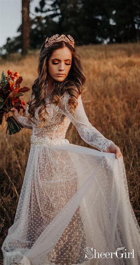 Jedes hochzeitskleid ist einmalig und nur für sie gemacht. Robes de mariée à pois Boho dentelle robe de mariée bohème ...