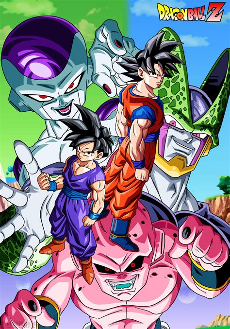 In order of shows dragon ball,z or kai kai is just a remake of z, and finally super and gt is technically after z but isn't canon so it's not entirely necessary movies are also not canon except for battle of gods and ressurection of f but those are just the first two arcs of super done way better but still not necessary for the others i say just watch them when you finish z DBZ Goku and Gohan VS Villains by Bejitsu on DeviantArt