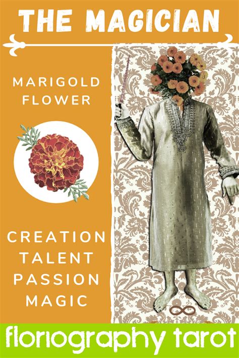 It teaches of the power and wisdom you can achieve by conquering your when the magician tarot card appears in the reversed position, close the door. The Magician Tarot Card | Marigold Flower by Floriography Tarot | The magicians, Tarot major ...