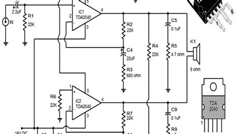 Tda2050 and lm1875 are pin to pin compatible, the differences in their schematics are the values of a couple resistors and one capacitor. Schema Tda 2040 Stereo Awesome | Wiring Diagram Image