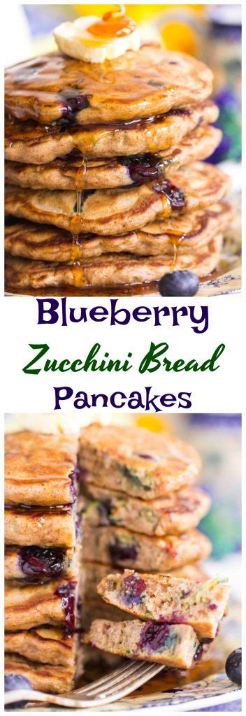 The zucchini bread muffins are moist and fluffy, and savory in flavor. Blueberry Zucchini Bread Pancakes - The Gold Lining Girl