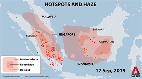 The haze covered the air of penang city, malaysia. Malaysia PM suggests law to force companies to stop fires ...