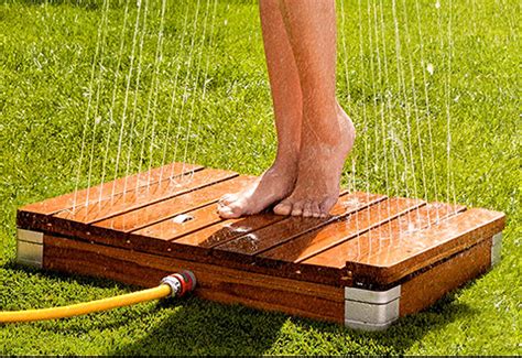Sometimes, it's part of a 'wet room', meaning the shower isn't secluded from the bathroom. Teak Outdoor Shower @ Sharper Image