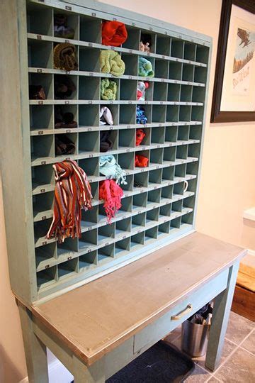 If space allows, winter and summer scarves can live together in a single drawer. Vintage Mail Sorter Turned Mudroom Organizer | Scarf ...