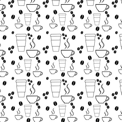 Coffee Cup and Coffee Bean Pattern. | Surface pattern design, Pattern design, Surface pattern