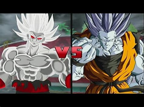 The chest turns massivelly huge. Evil Goku (poder prohibido) SSJ10 vs Goku (poder prohibido ...