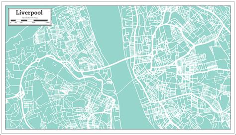 This is an interactive map of liverpool to help you get around. Liverpool England City Map In Retro Style Outline Map ...