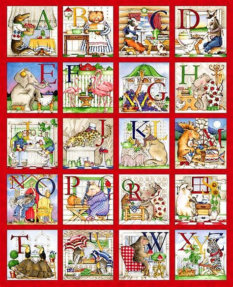 Learn how to use a quilting machine for your projects. Zoo Snacks - Red - 36" x 44" PANEL | Alphabet quilt, Cottage quilt ...