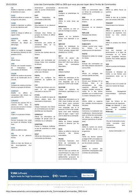 Liste des Commandes CMDes - Fichier PDF